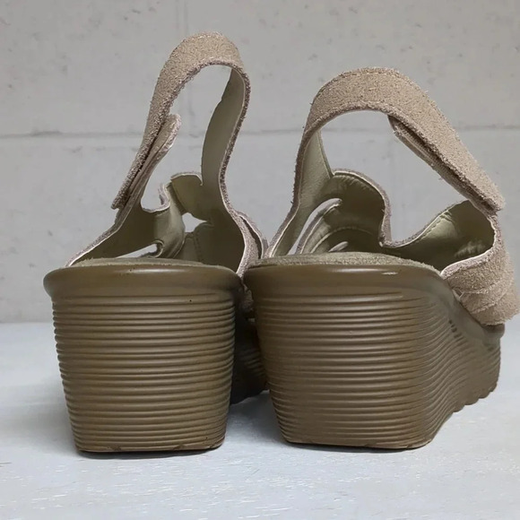 Skechers Women's Suede Peep Top Strappy Adjustable Sling Back Platform Sandal 9 - Picture 3 of 8